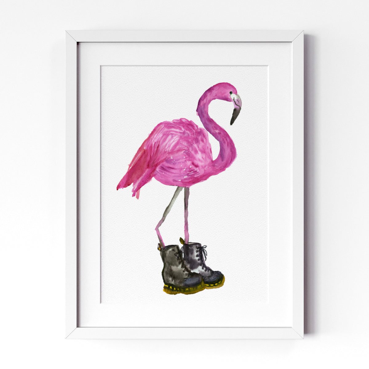 Flamingo In Black Boots 2