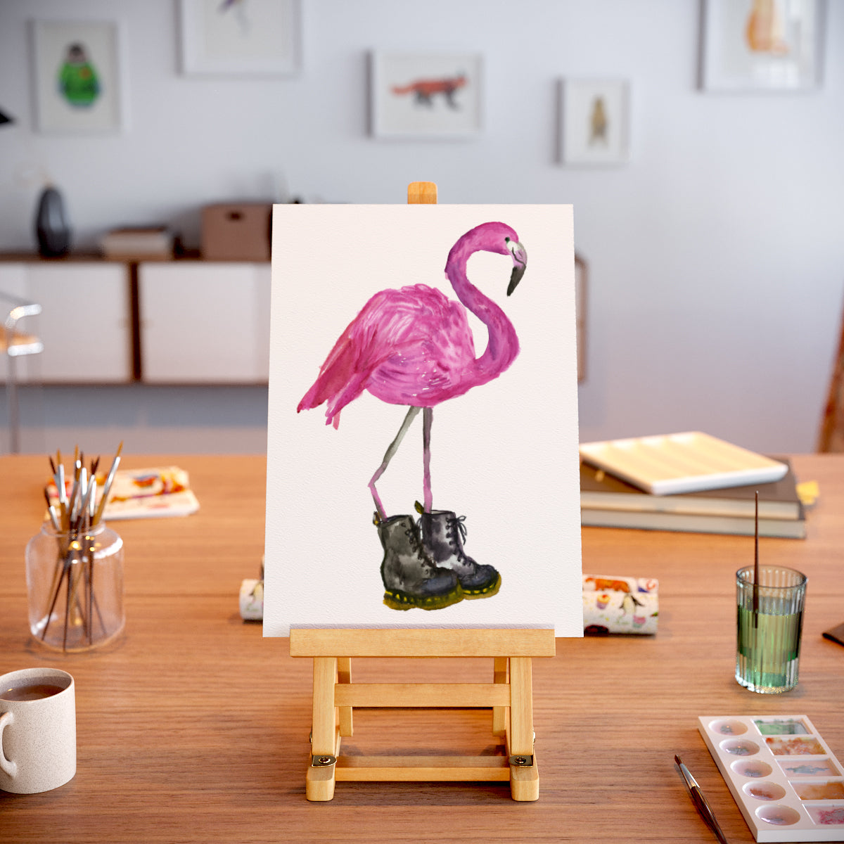 Flamingo in Black Boots 2