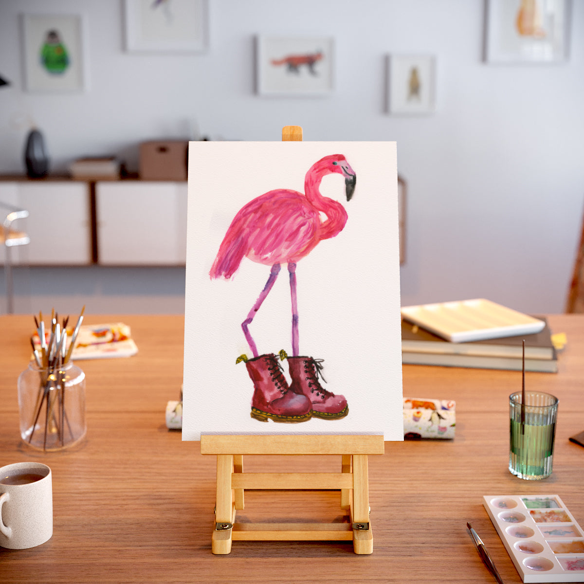 Flamingo in Red Boots 2